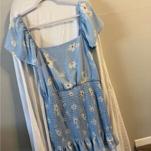 NWOT Light Blue Floral Smocked Sundress